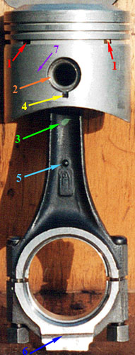 Рис. 4. Вид поршня (1,8 л под 93 бензин) с шатуном в сборе