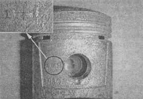 Рис. 2. Местоположение стрелки на поршенe воронежского завода изготовителя